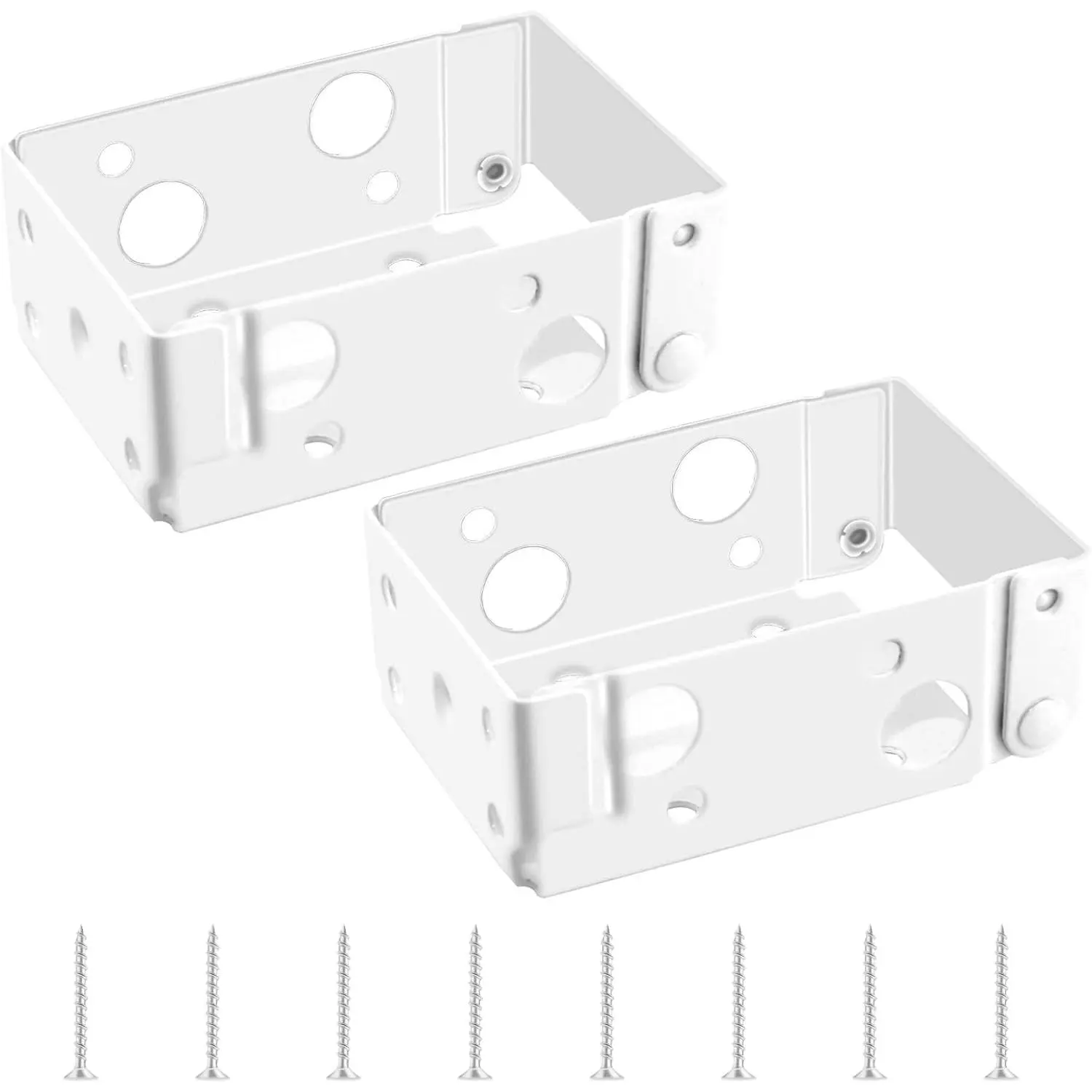 2 count Mini Blind Brackets, 2 Inch White Window Blinds Headrail Holder for Low; Metal Profile Blinds, Blind Brackets for 2 Inch Blinds Installation