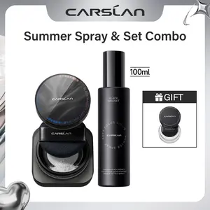 [2.0]CARSLAN Black Magnet Soft Focus Make-up Powder+Liquid Powder Makeup Setting Spray, 24HLongglasting, Oil Control, Waterproof, Blurring Pores Summer Spray & Set Combo