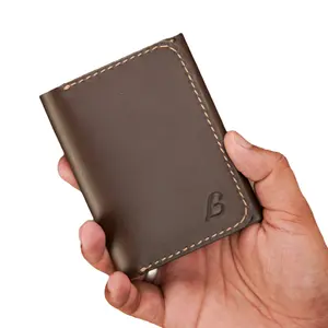 Men’s Handmade Full Grain Leather Wallet Slim wallet  Bifold, Compact and Durable Genuine Leather Card Holder for Everyday Use – Stylish, Fits Front Pocket, Ideal Gift for Him – Brown