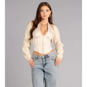 Cozy Chic Lurex Bolero Shrug