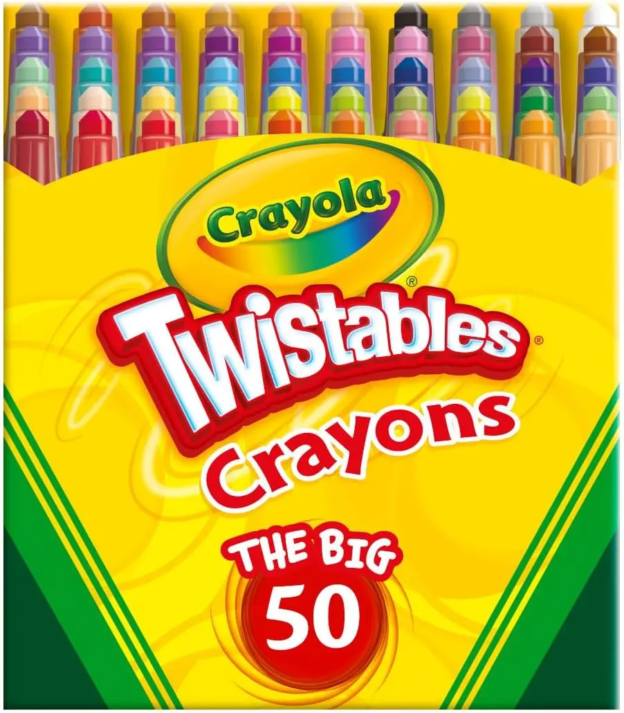 Crayola Mini Twistables Crayons for Kids (50ct), Arts & Crafts Supplies, Toddler Crayons for Coloring Books, Kids Easter Basket Essentials & Stuffers apricot Washable Jumbo