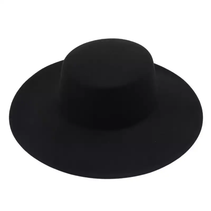 Women's Winter Felt Wide Brim Fedora Hat - Polyester Beret Style French Retro Hepburn-Inspired Cloche Hat for Fall & Winter
