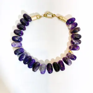 Rose de France Amethyst Necklace 0369058 - 19 Inch Purple Semi-Precious Stone Necklace with Pleochroic Stones for February Birthstone and Spiritual Symbolism