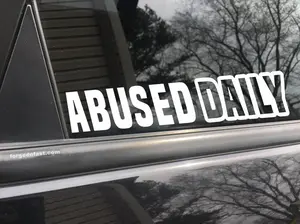 Abused Daily funny car sticker decal
