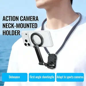 Magnetic Neck Mount for Phones - Hands-Free POV/Vlog Holder, Chest Strap for iPhone 17 16 15 14 , Android, and Smartphone Accessories