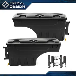 CROSSDESIGN Truck Bed Storage Box Toolboxes Fit For 17-20 Ford F-250 F-350 Super Duty 1 Pair Left Right