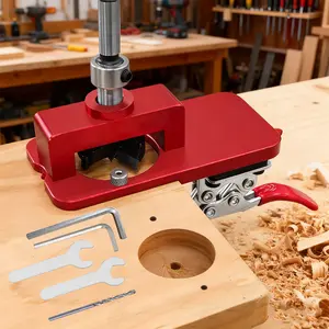 35mm Cabinet Door and Cabinet Hinge Fixture, Hinge Hole Drilling Fixture - with Quick Fixture, Suitable for Woodworking Door and Cabinet Hinge Installation Tool, Drill Attachment