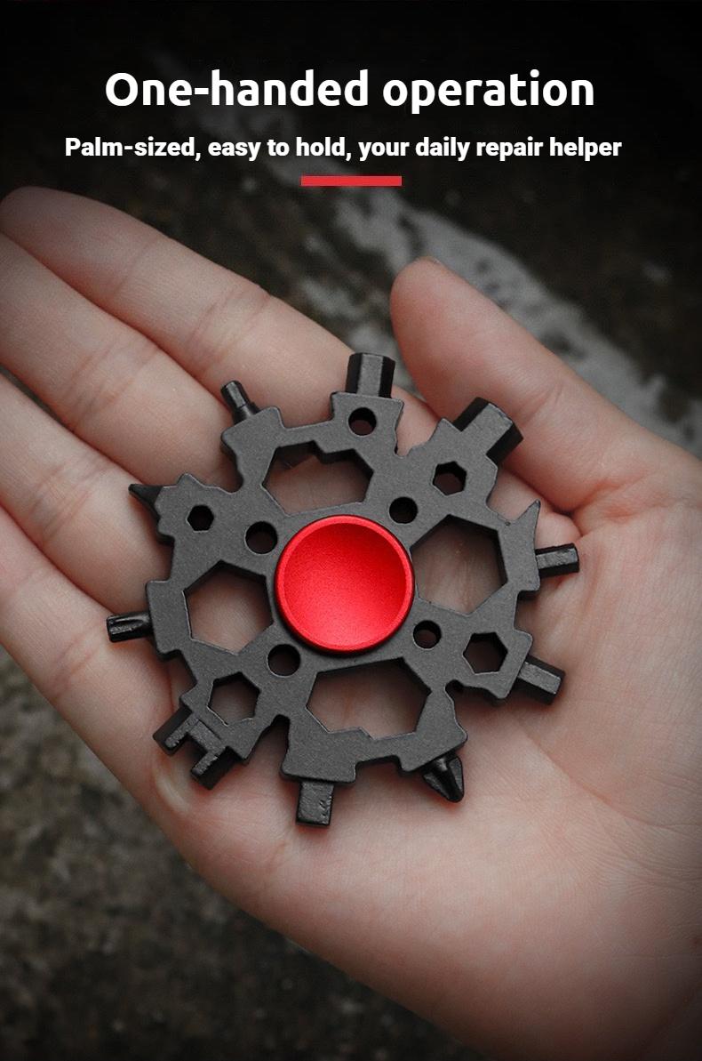 28 in 1  Snowflake ShapedMultitool, Portable Snowflake Wrench,Multifunctional Bottle Opener & ScrewdriverSet, Suitable for Camping, OutdoorMultifunctional Tools  Stress Relieving Toy.