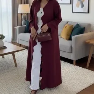 Winter Abaya - Long Sleeve, Plain Design, Plain Fabric, Casual Style, Suitable for All Seasons