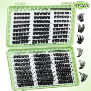 Lashsun 368pcs D Curl Eyelashes 6 Styles 10-18mm Mixed Length, Slender & Dense, Soft and Comfortable, Long-Lasting, for Daily Life