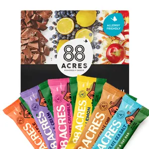 Seed + Oat Bar Sample Pack – 6 Soft-Baked Chewy Bars, Gluten-Free Oats with Pumpkin, Sunflower & Flax Seeds, Includes Dark Chocolate Sea Salt, Blueberry Lemon, Cinnamon Maple, Triple Berry Crumble, Oatmeal Chocolate Chip & Apple Ginger Flavors