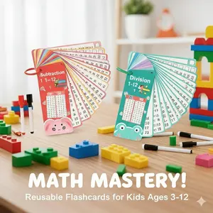 Reusable Dry Erase Multiplication Flash Cards - Write & Wipe Times Table Practice - Math Memorization Hack (Grades 2-5) Interactive Talking Flash Cards bilingual instruction