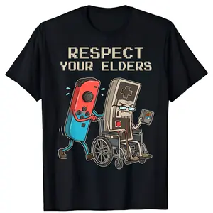 Funny Retro Gamer Graphic T-Shirt – Vintage Console Old School Gaming Tee, 100% Soft Cotton Unisex Shirt, Classic Gamer Humor Design, Casual Streetwear Top, Unique Gift for Men & Women