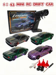 1/43 4WD Mini Drift RC Car,Kids stuff for boys,Rechargeable Dual TiresHigh-Speed Classic Legends Remote Control, Adjustable Underglow Lights, 2.4GHzProportional Control, USB Rechargeable,Desktop Entertainment Toy, Fun Birthday Gift for Kids Boyfriend