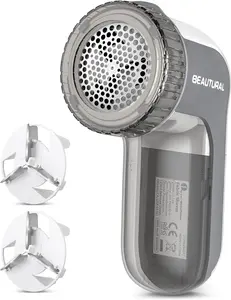 Fabric Shaver & Lint Remover with 2 Speeds – Battery Operated Sweater Defuzzer with Stainless Steel Blades, Adjustable Settings