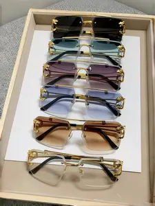 Unisex Y2K Trendy Frameless Glasses, Classic Sunglasses, Vintage Classic Style, Durable Streetwear Accessories, Suitable for Daily Wear, Parties, Gifts