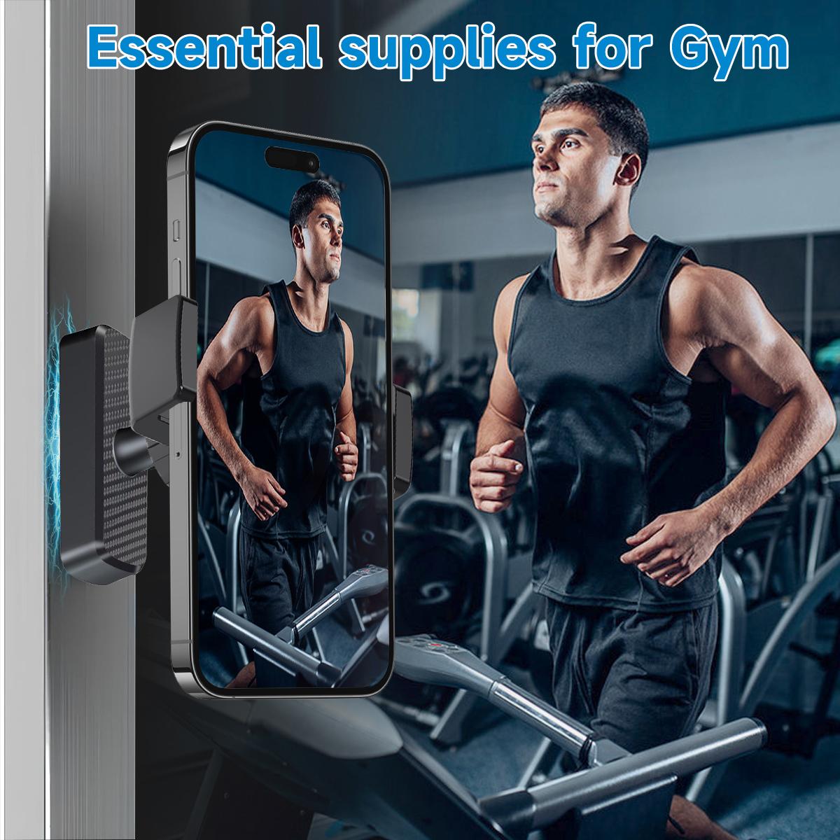 360 Degree Rotation Alloy Magnetic Stand Adjustable Gym Golf Cart Phone Mount Holder All Mobile Phones For Outdoor Indoor Sports Christmas gift, New YearGift