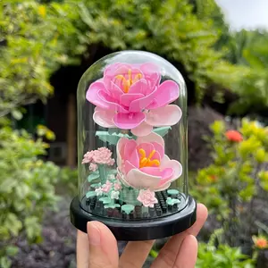 Microbead Building Blocks DIY Craft Puzzle Toy, Creative Building Blocks, Building Block Sets, Building Block Model, Eternal Flower Rose Decor, Home Office Desk Ornament, Gift for Friends, Mother, Teacher