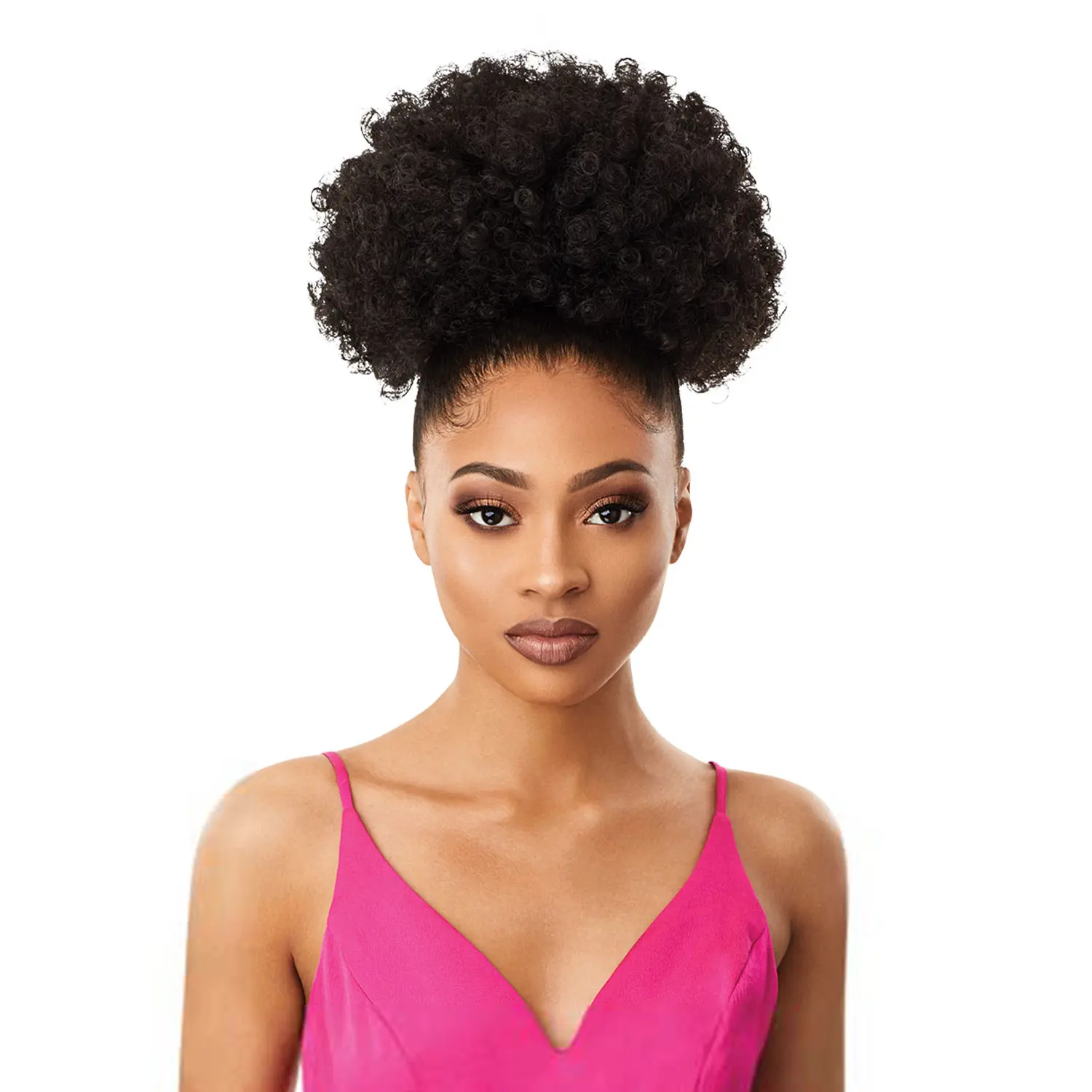 Outre Pretty Quick Afro Medium Synthetic Drawstring Ponytail - Natural Look Hair Extension with Secure Combs & Lightweight Feel, Synthetic Hair Extensions, Curly Hair Extensions