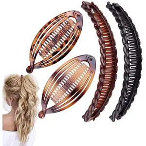 4PCS Hair Clips Vintage Clincher Combs Tool for Thick Curly Hair Accessories Fishtail Hair Clip Banana Clip Set for Women Girls