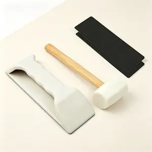 Professional Laminate & Hardwood Floor Repair Kit – Low-Noise Nylon Mallet with Plank Grabber, Washable Pads – Floor Gap Fixer Tool for LVP Flooring – Reusable Gap Fixer Kit with Gentle Hammer