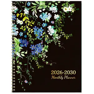 2026-2030 Monthly Planner/Calendar, Monthly Budget Planner, Spiral bound planner, 5-Year Monthly Planner, Black Background with Green Tree Flower Theme, Yearly Calendar Planning, Monthly Tabs, 5.5 x 8.3 inches, 71 Sheets/142 Pag