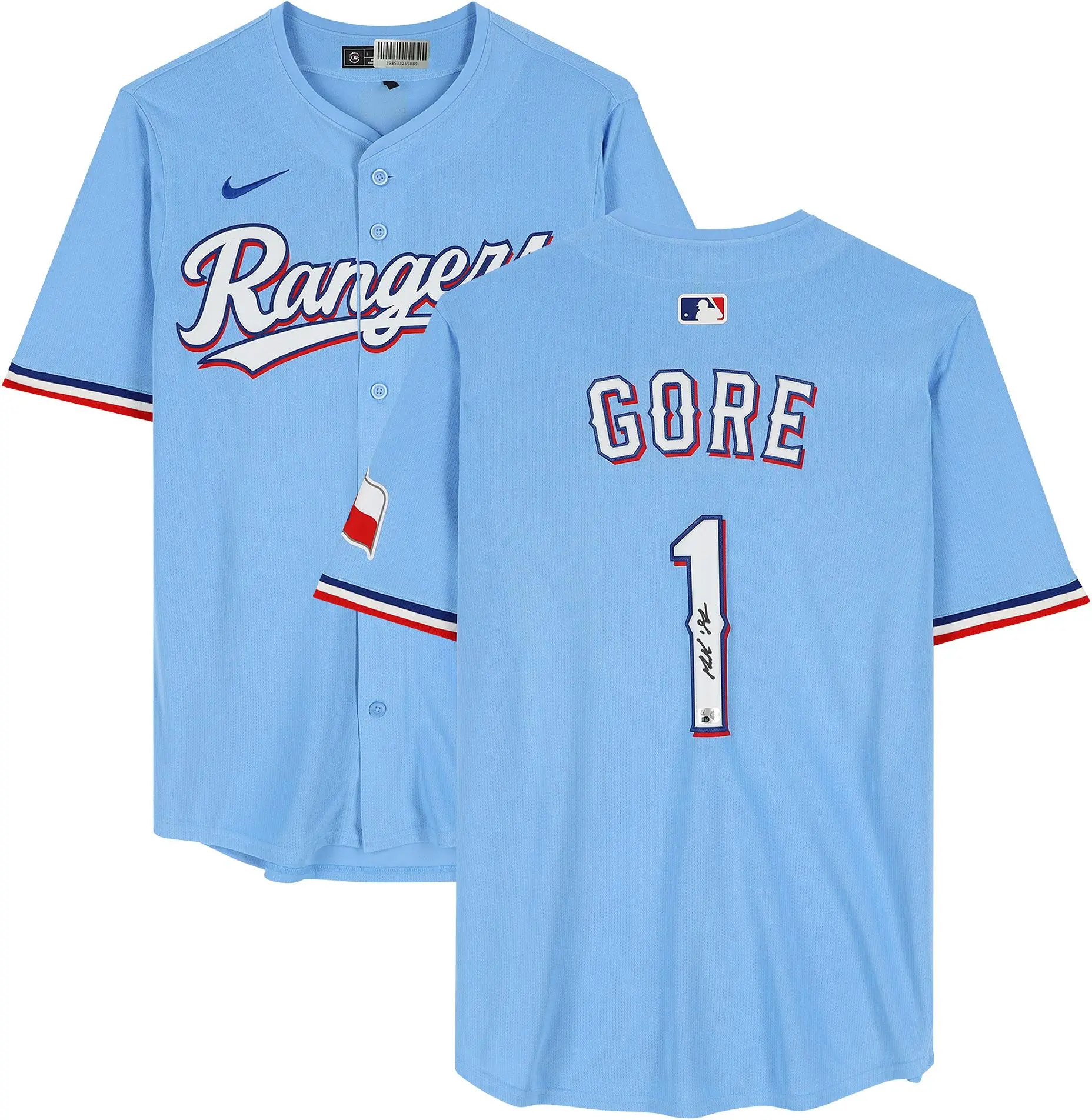 MacKenzie Gore Texas Rangers Autographed Light Blue Replica Jersey - Fanatics Authentic Certified