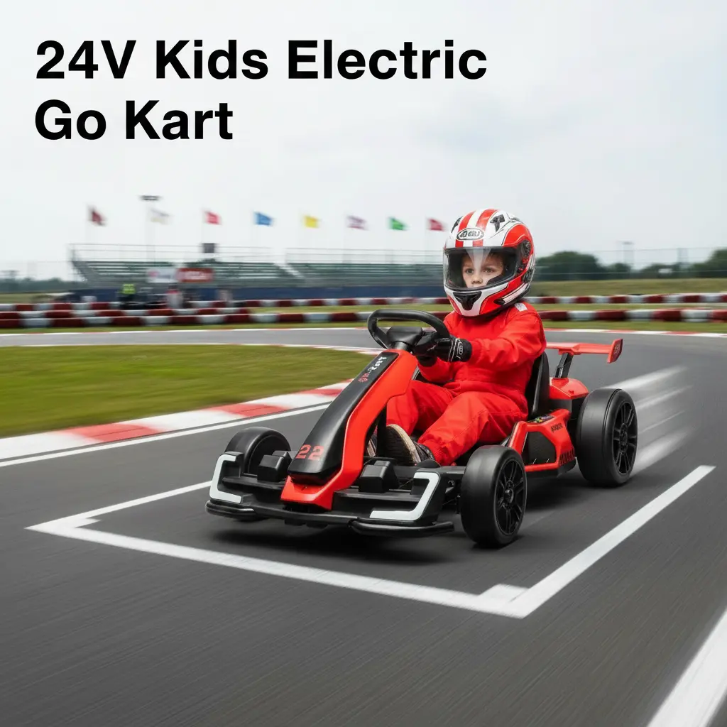 【GARVEE】24V Kids Electric Go Kart with 300W Strong Motor, Drift and Sport Modes, Large Battery, EVA Tires, Adjustable Length, Available in Multiple Colors for Outdoor Racing Fun