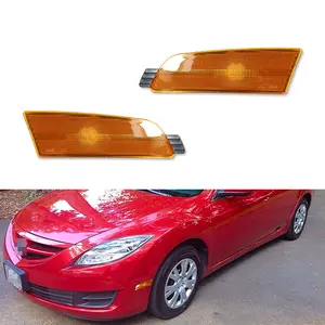 2pcs Amber Lens Front Bumper Side Marker Reflector Lights Lamps For 2009 2010 2011 2012 2013 Mazda 6,Replace OEM MA2570105, MA2571105, GS3L515F0B, GS3L515E0B