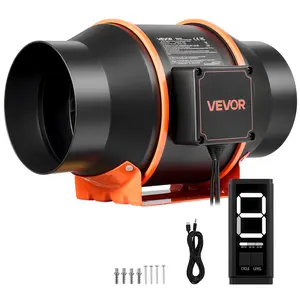 【DealsForYouDays】VEVOR Inline Duct Fan, 402 CFM 6 inch EC Motor Ventilation Fan with 3-Speed Circulation, 10-Speed PWM Controller, Timer-Controlled Operation, Cooling for Grow Tents, Indoor Gardening, Hydroponics