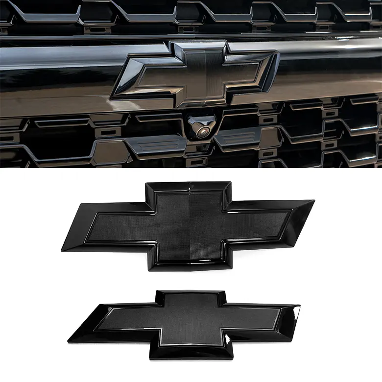 Chrome/Gloss Black 3D ABS Grille & Tailgate Bowtie Emblem Kit - 2-Pack for 2021-2026 Chevrolet Tahoe & Suburban, 1×Tailgate Emblem, Authentic Direct Fit Factory Look SUV Exterior Upgrade, Durable Stylish Auto Replacement Part, Authentic 3D Emblem