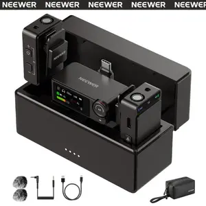 NEEWER CM36 Wireless Lavalier Microphone with Charging Case, App Control, AI Noise Cancellation, 48KHz/24bit, 85dB SNR, 54H Battery, 328ft Range, Mini Lav Mic for iPhone Android Phone Vlog Camera PC, CM36/CM36 PRO summervibes