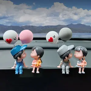 Cute Cartoon Couple Action Figure Balloon Decoration, Car Interior Dashboard Accessory, Car Ornament, Car Accessories, Girl Gift, 1 Piece, Girly Car Accessories