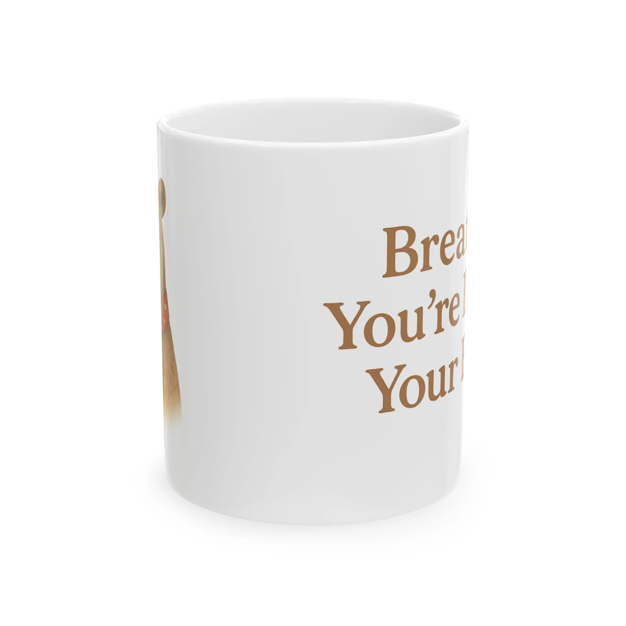 Bear Illustration Mug | 'Breathe You're Doing Your Best' Ceramic Coffee Cup