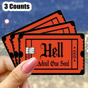 Ticket Show Sign Card Skin, 3 Counts/set Waterproof & Scratch-Resistant Protective Sticker for Credit Card, Decorative Skin for Credit Card, Sticker Cards, Decal Sticker