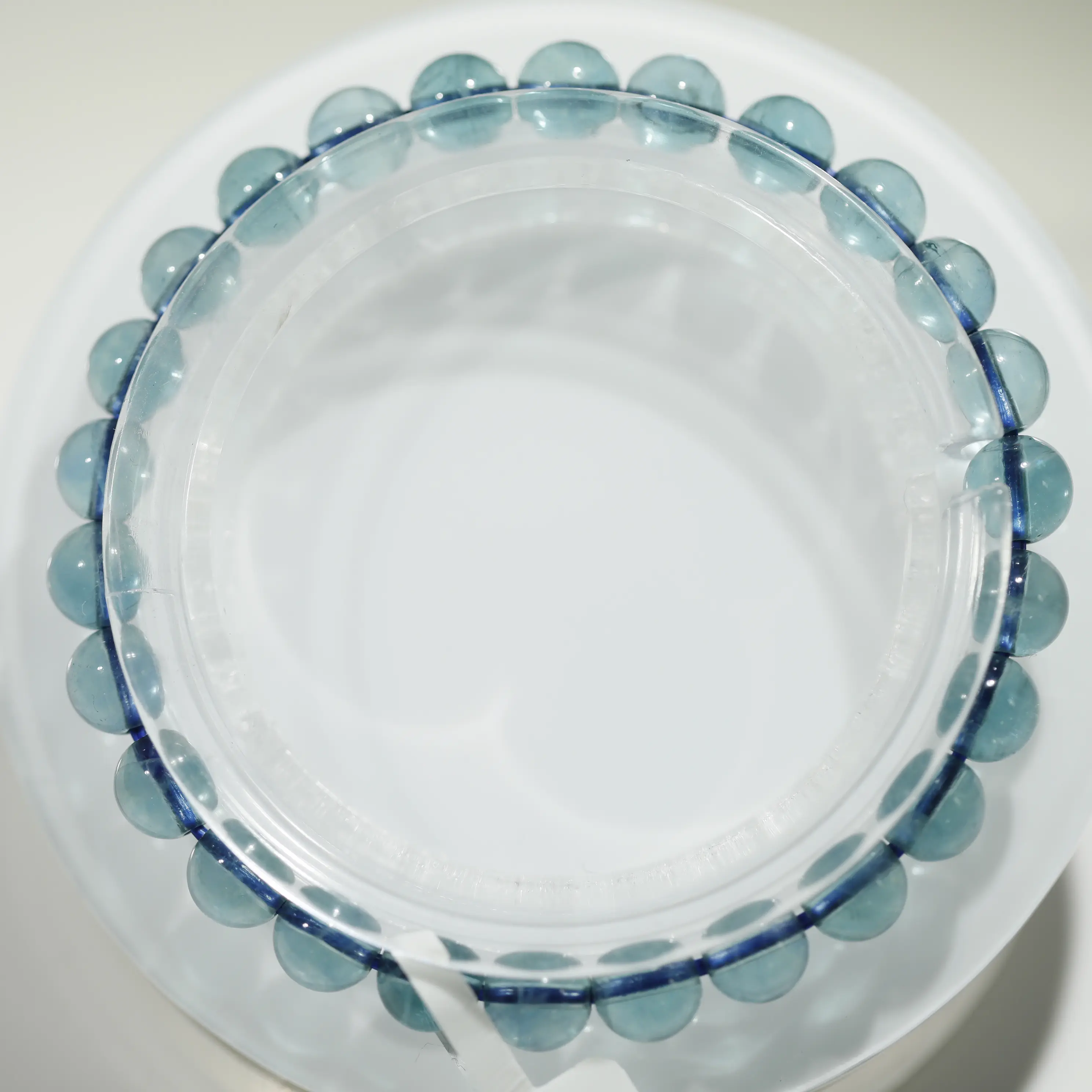 【Blue Fluorite】Blue Fluorite Round Shape Smooth Cut Beads Stretchable Bracelet For Men & Women. Unisex Bracelet For Healing, Meditation, Prosperity