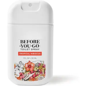 Before-You-Go Toilet Spray, Tropical Hibiscus, 1 Fl Oz Pocket Travel Size - Hibiscus, Apricot and Citrus