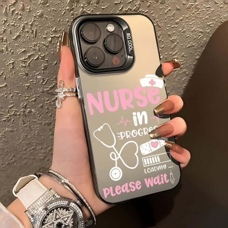 Nurse Themed Phone Case, Anti-drop Shockproof Phone Protective Cover, Stylish Shockproof Cover, Compatible with iPhone 6 7 8 X XR XS 11 12 13 14 15 Pro Max