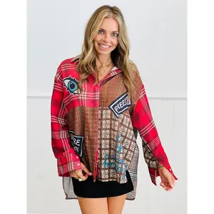 Multi Pattern You Are Enough Just As You Are Button Up Top (OS & PLUS)