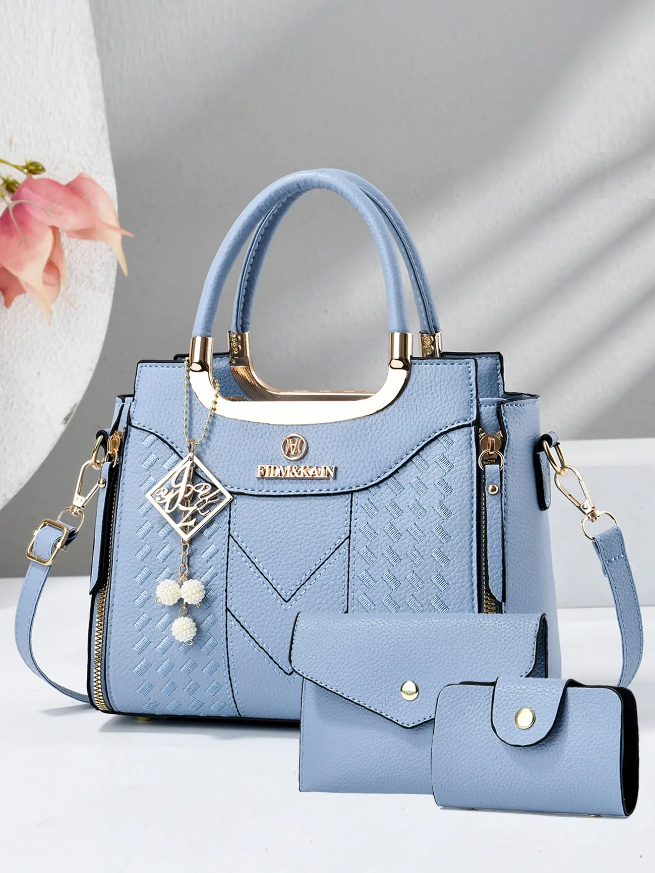 Women's Messenger Bag Set, Geometric Pattern, Casual Style, PU Material, All Seasons, Trendy Shoulder Bag, Crossbody & Handbag, Crossbody Purse, Casual Messenger Bags