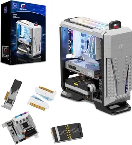 PANTASY Technic Clamping Building Blocks Set PC iGame Desktop Computer Building Set for Adult, PC Desktop Computer Building Kit, Creative Collectible Build-and-Display Desktop Model for Home or Office (85004)