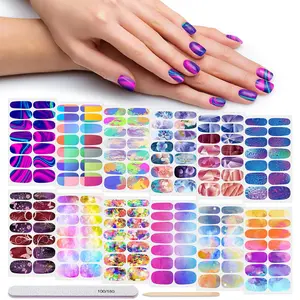 12 Sheets Nail Polish Strips Self Adhesive Nail Stickers Full Nail Wraps for Women Girl Gel Nail Strips Graffiti Gradient Starry Sky Nail Design Nail Accessories