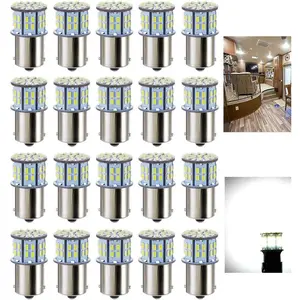 1156 1141 1003 7506 BA15S LED Bulbs Xenon White 20Packs, Super Bright 3014 50SMD, 12V Replacement for RV Camper Trailer Boat Trunk Interior Lights