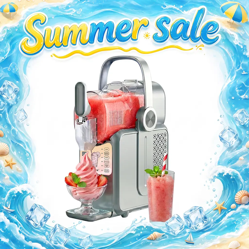 GSEICE 2-in-1 Slushie Machine & Soft Serve Ice Cream Maker - Efficient Cooling, 3L Capacity, 6 Preset Modes, 1-Touch Controls, 12-Min Smooth Frozen Treats, Quiet BLDC Motor, Self-Clean, No Ice Needed, for Family Gatherings & Movie Nights, Frozen Drinks