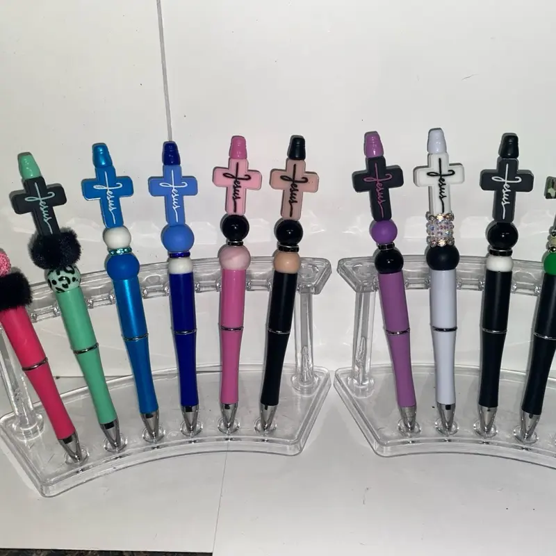Religious/cross focal beaded pens Beadable Pens Colored Pens Set