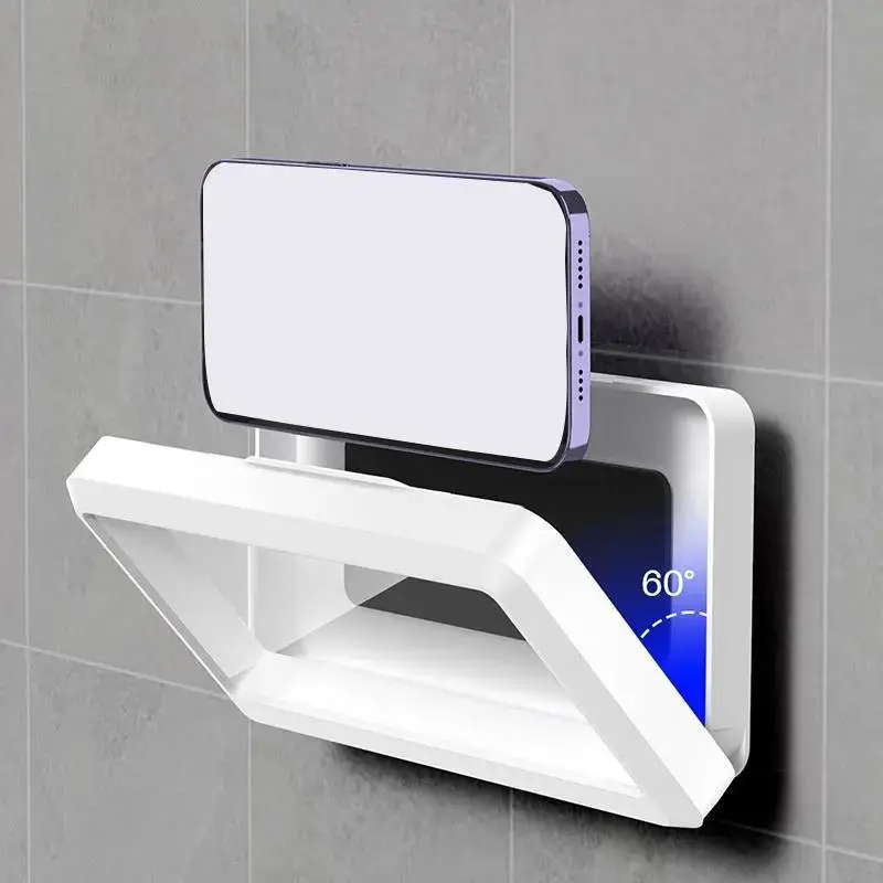 360° Rotatable Bathroom Phone Holder, Universal Cell Phone Holder, Wall Mounted Shower Phone Holder, Waterproof Anti-fog Mobile Phone Stand, Bathroom Accessories for Washroom Toilet, Cell Phone Mounts