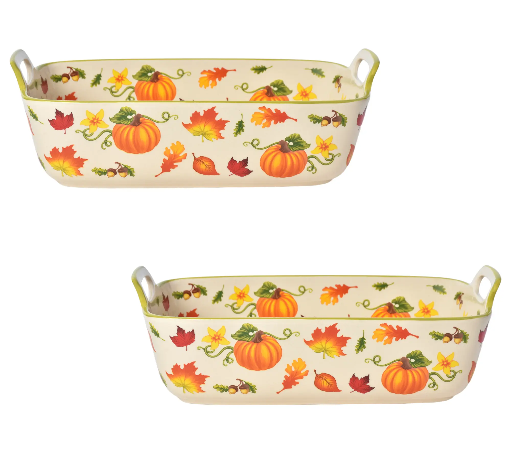 Temp-tations Set of 2 11x7 Bakers with Upswept Handles