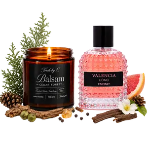 Balsam Cedar Forest Candle & Perfume Gift Set for Women – Balsam Cedar Forest (9oz) + Valencia Uomo Fantasy Perfume