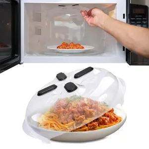 Hover Cover Magnetic Splatter Cover, Clear BPA-Free Food Lid, Vented Plate Guard, Anti-Splash Microwave Lid, Dishwasher Safe, Space-Saving, Kitchen Gadgets