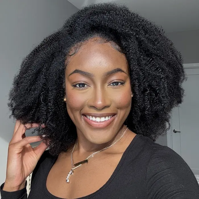 HerGivenHair 4B-4C Type 4 3 in 1 Half Wig Versatile Cap Drawstring Ponytail Half Wig For Natural Hair Black Girls, Black Curly Wig Human Hair, Human Hair Wig